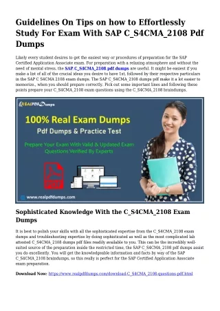 C_S4CMA_2108 PDF Dumps To Take care of Planning Complications
