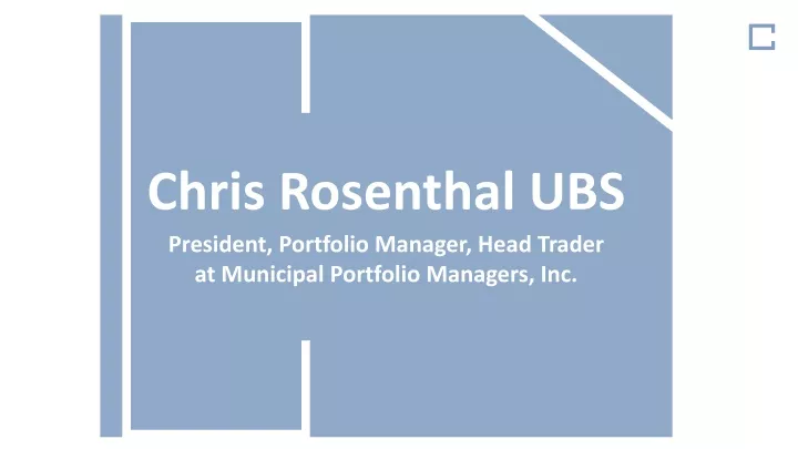 chris rosenthal ubs president portfolio manager