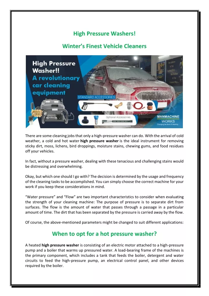 high pressure washers