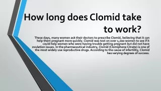How long does Clomid take to work-