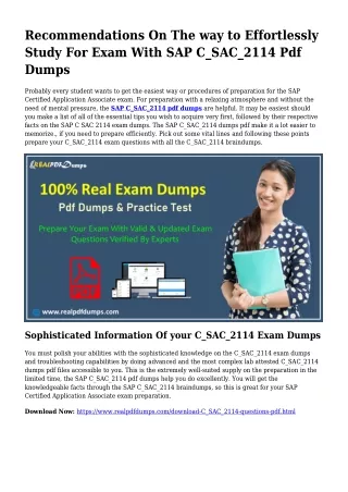 Practical Your Preparation Through C_SAC_2114 Pdf Dumps