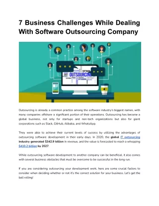 7 Business Challenges While Dealing With Software Outsourcing Company