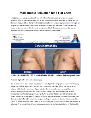 Male Breast Reduction for a Flat Chest