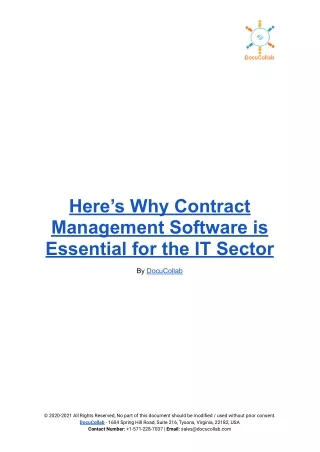 Here’s Why Contract Management Software is Essential for the IT Sector