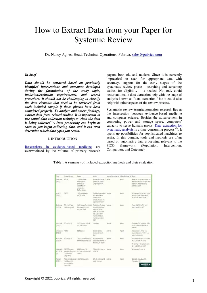 how to extract data from your paper for systemic