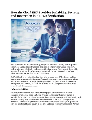 how the cloud erp provides scalability security