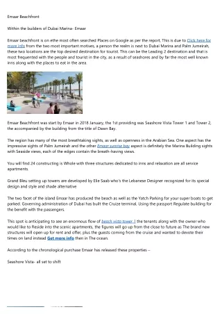 Emaar Beach Vista