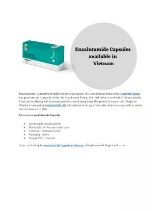 enzalutamide is a treatment option for prostate