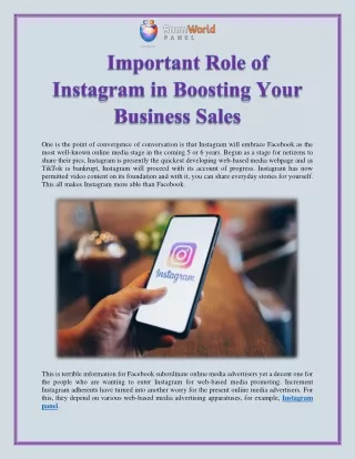Important Role of Instagram in Boosting Your Business Sales