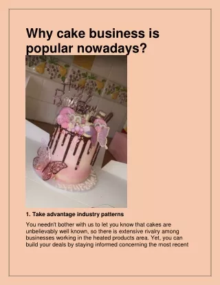 why cake business is popular nowadays