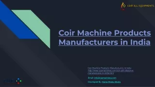 Coir-Machine-Products-Manufacturers-in-India- Coir All