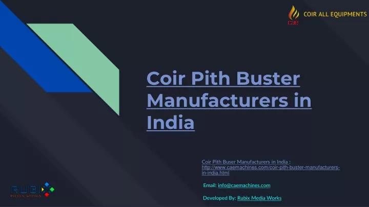 coir pith buster manufacturers in india