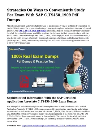 Useful Preparation From the Support Of C_TS450_1909 Dumps Pdf