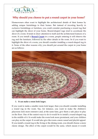 why should you choose to put a round carpet