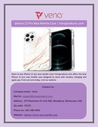 Iphone 12 Pro Max Marble Case | Venaproducts.com