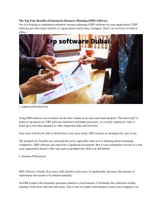 the top four benefits of enterprise resource
