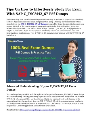 Polish Your Skills Using the Assistance Of C_TSCM42_67 Pdf Dumps