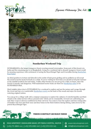 Sundarban Weekend Trip | Sundarban Package - Nature's Sprout