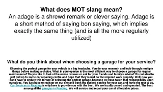 What does MOT slang mean_ An adage is a shrewd remark or clever saying. Adage is a short method of saying bon saying, wh
