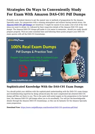 Valuable Preparation By the Aid Of DAS-C01 Dumps Pdf