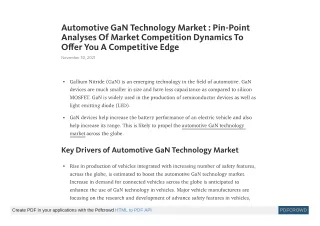 automotive gan technology market pin point