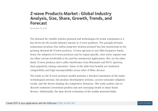 z wave products market global industry analysis