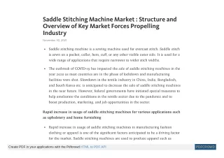 saddle stitching machine market structure