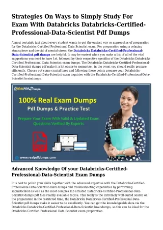 Databricks-Certified-Professional-Data-Scientist PDF Dumps To Resolve Planning C