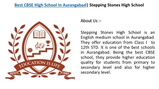 Best CBSE School In Aurangabad