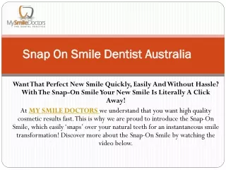 Snap On Smile Dentist Parramatta.