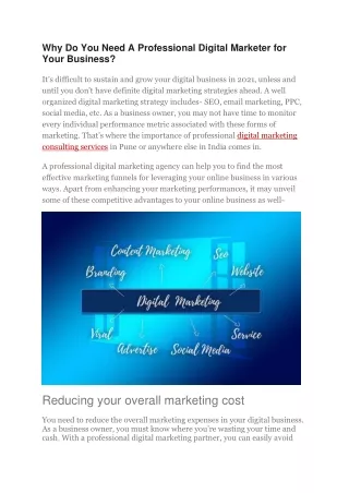 why do you need a professional digital marketer