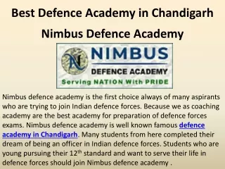 best d efence academy in c handigarh