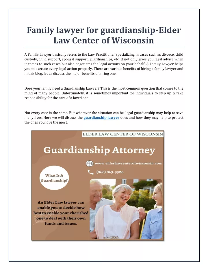 family lawyer for guardianship elder law center