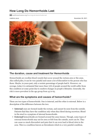 how long do hemorrhoids last