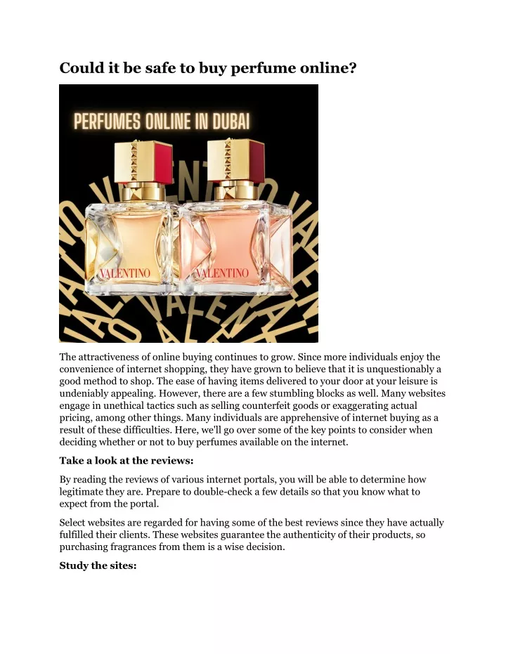 could it be safe to buy perfume online
