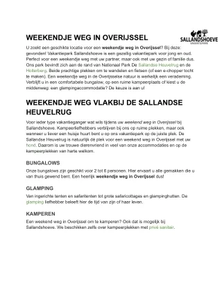 weekendje weg in overijssel