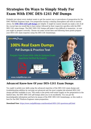 Practical Your Planning Through DES-1241 Pdf Dumps