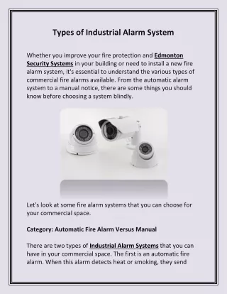 Types of Industrial Alarm System