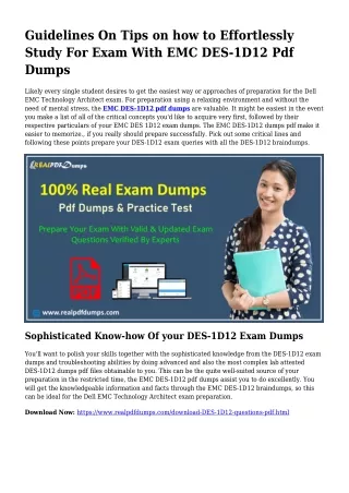 Important Preparing Because of the Assist Of DES-1D12 Dumps Pdf