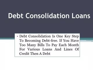 Debt Consolidation Loans