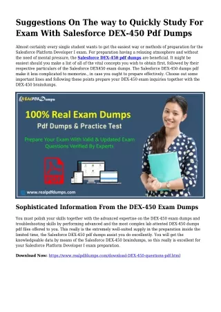 Beneficial Preparing With the Assistance Of DEX-450 Dumps Pdf