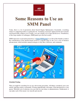Some Reasons to Use an SMM Panel