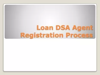 Loan DSA Agent Registration Process
