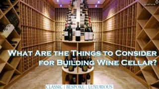 what are the things to consider for building wine