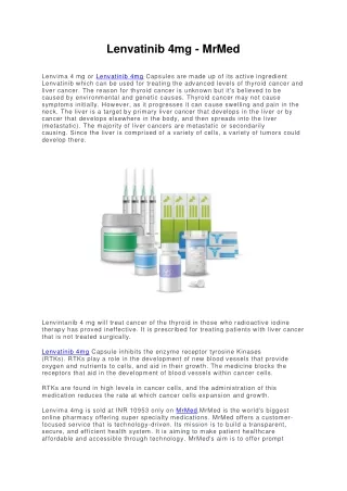 lenvatinib 4mg mrmed lenvima 4 mg or lenvatinib