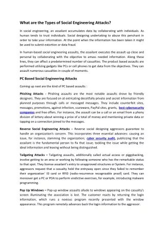 what are the types of social engineering attacks