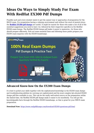 EX300 PDF Dumps To Take care of Preparing Challenges