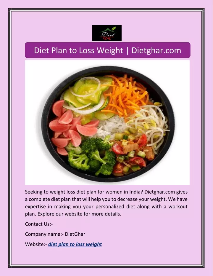 diet plan to loss weight dietghar com