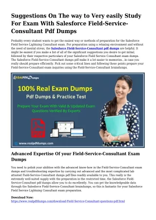 Field-Service-Consultant PDF Dumps To Take care of Planning Challenges