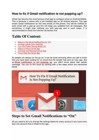 How to fix if Gmail notification is not popping up?
